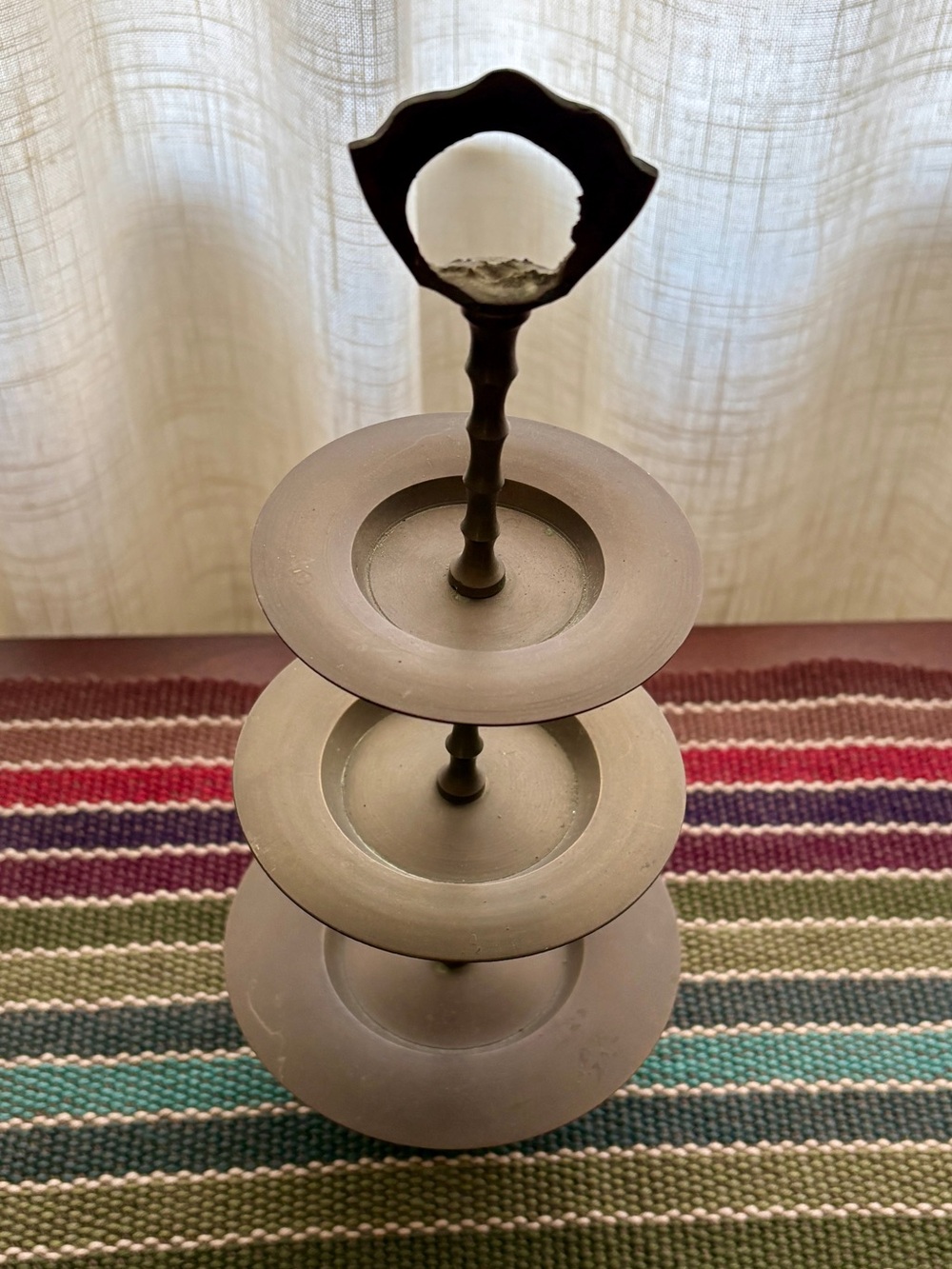 Brass Three-Tier Metal Stand